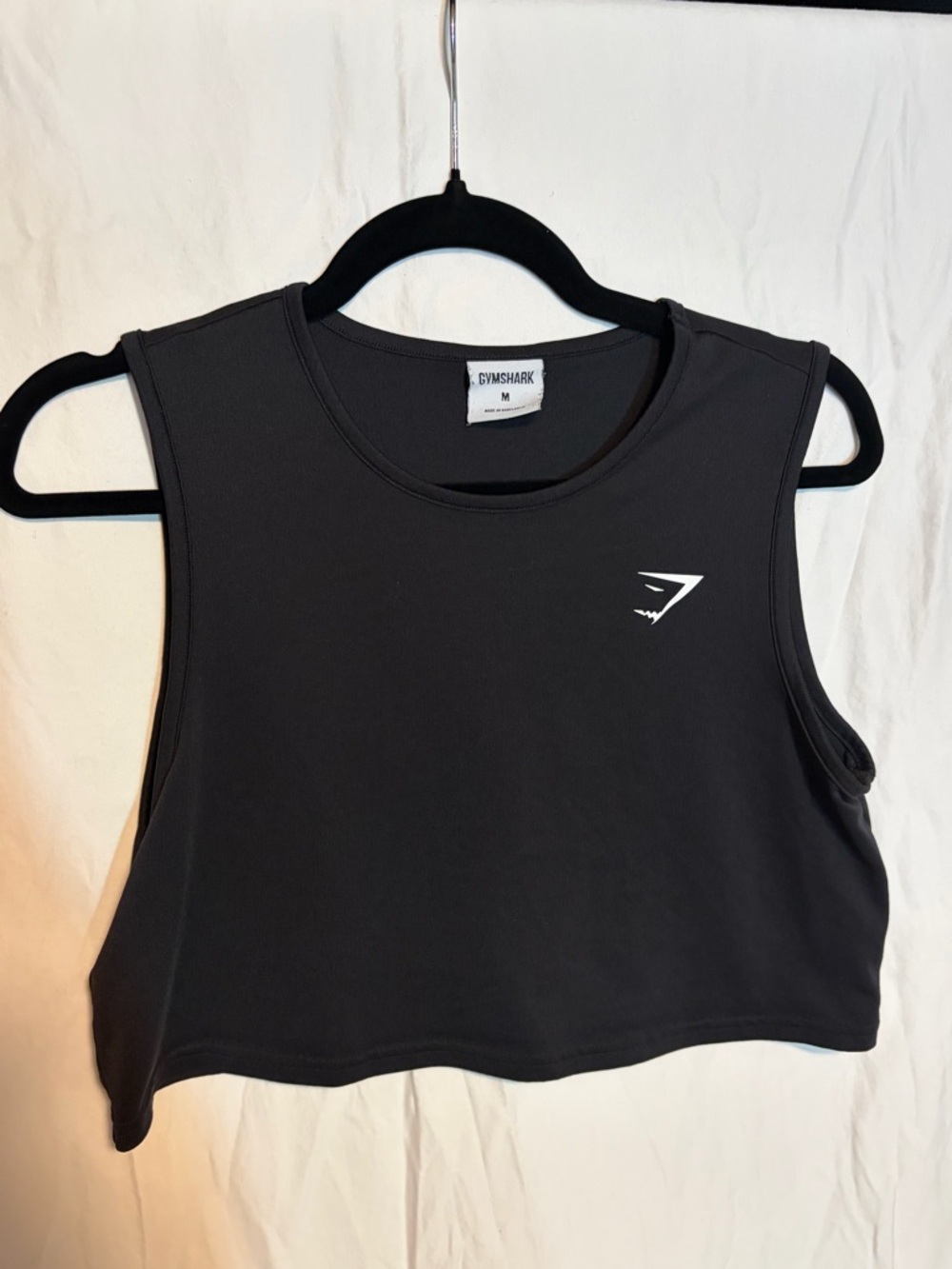 Gymshark Black Training Cropped Muscle Tank Top - Women's M